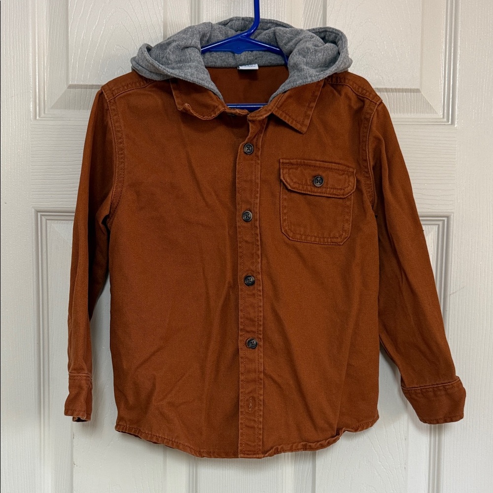 Old Navy Rust Shirt with Gray Hood